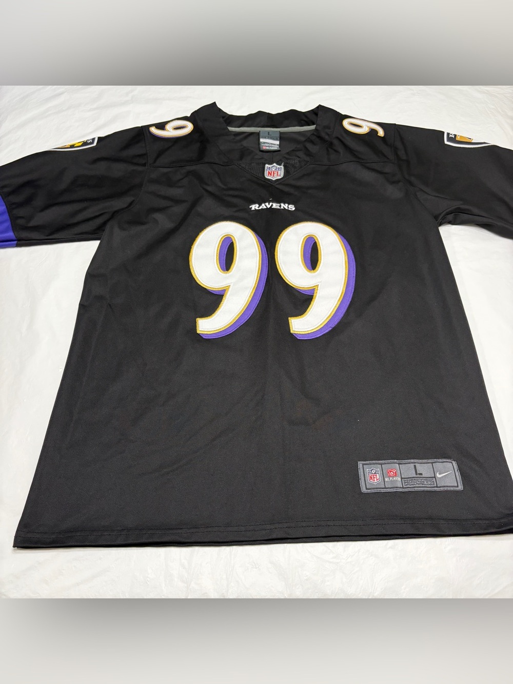 Nike On Field Throw Back Baltimore Ravens #99 Odafe Jayson Oweh Jersey Men’s L